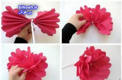 آموزش ساخت گل با دستمال کاغذی