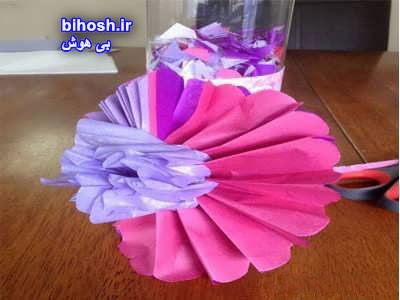 ساختن گل با دستمال کاغذی