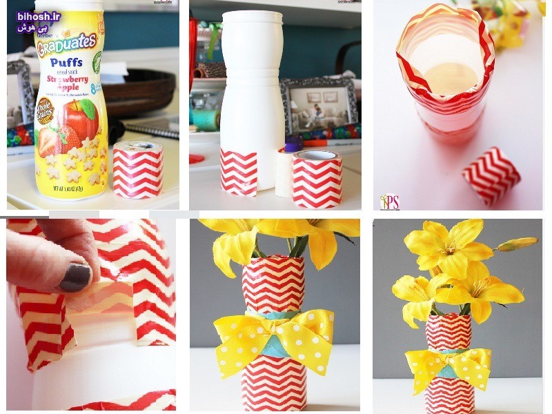 درست کردن گلدان رنگی، ایده ساده و زیبا برای کاردستی کودک