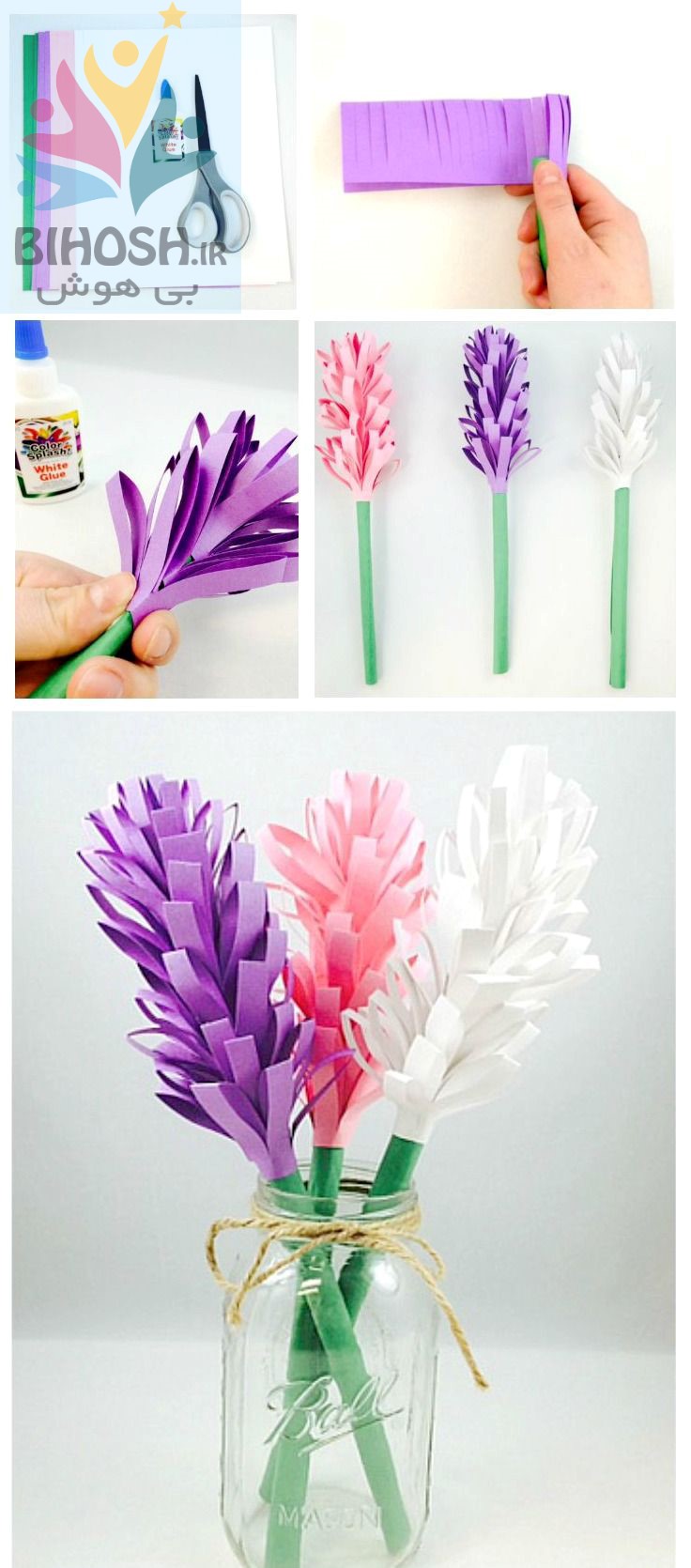 گل های کاغذی بهاری خود را بسازید