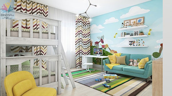 طراحی، نقاشی و تزیین دیوار اتاق خواب کودک
