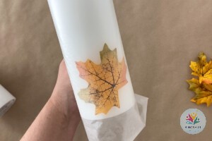 آموزش شمع سازی با برگ پاییزی