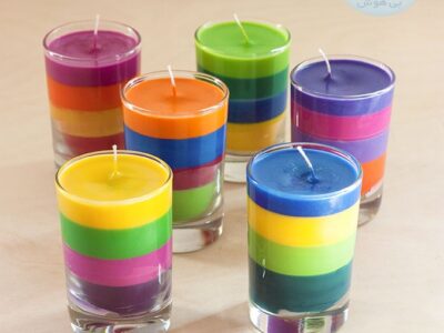 آموزش ساخت شمع رنگین کمانی