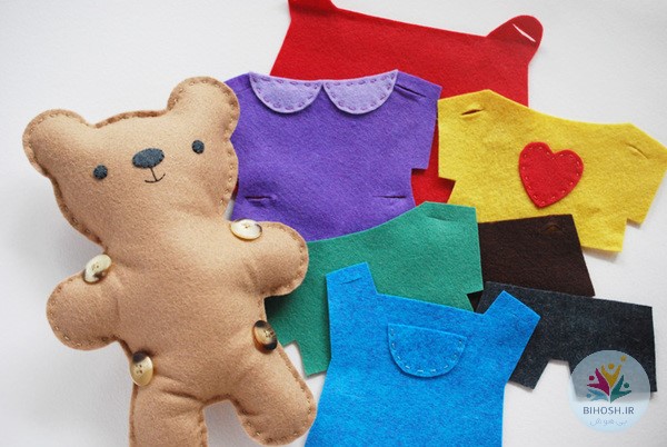 آموزش دوخت خرس نمدی با لباس