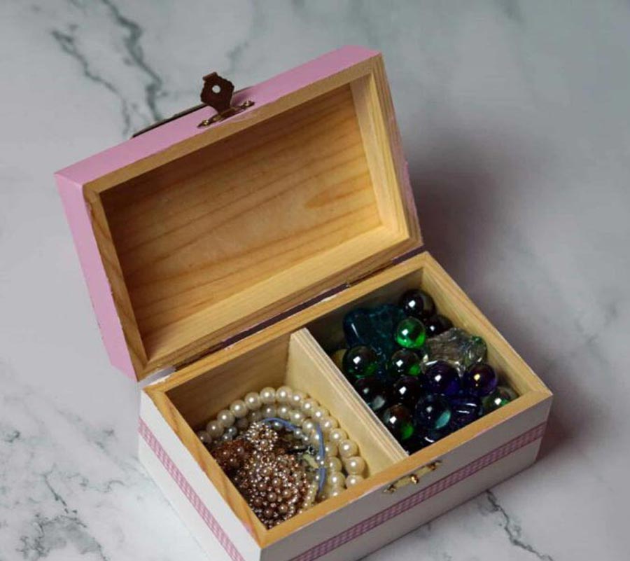 کاردستی جعبه جواهرات چوبی
